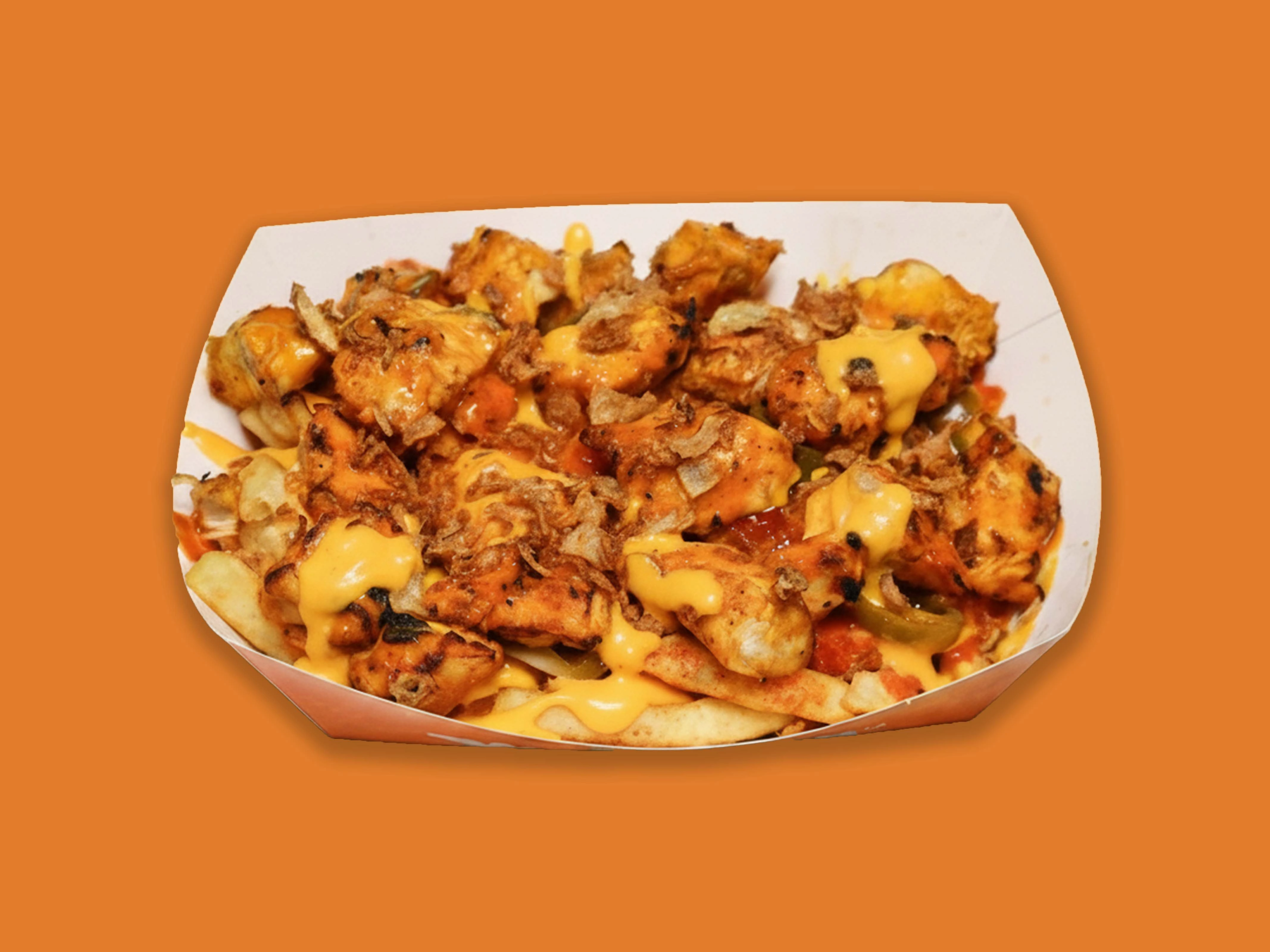 Chicken loaded fries